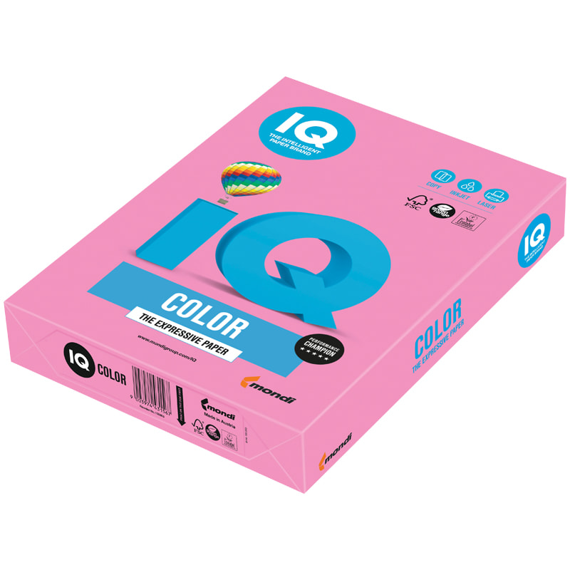 Бумага цветная  А4 "IQ Color",1лист, розовый неон, для принтера от интернет-магазина kancelyar.by