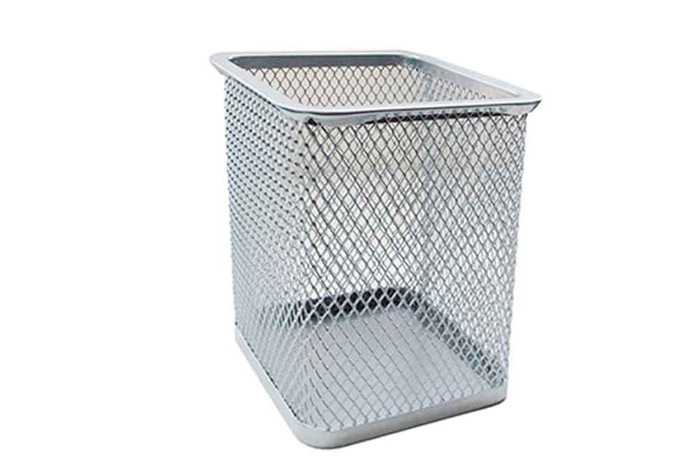 Подставка (стакан) метал, квадратный, B804, серебро