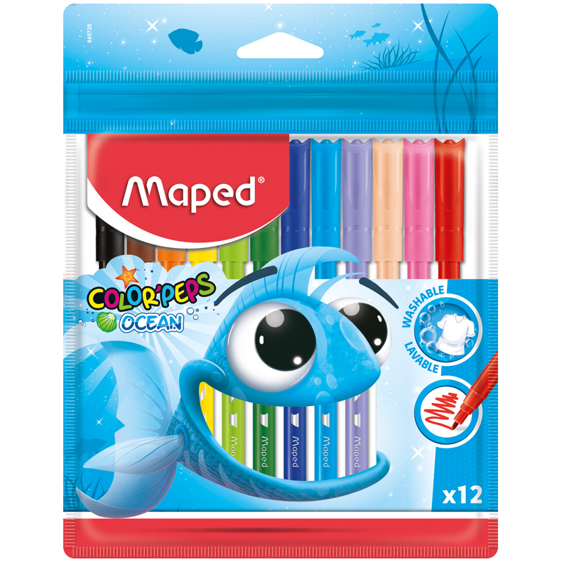 Фломастеры 12цв. Maped Ocean от интернет-магазина kancelyar.by