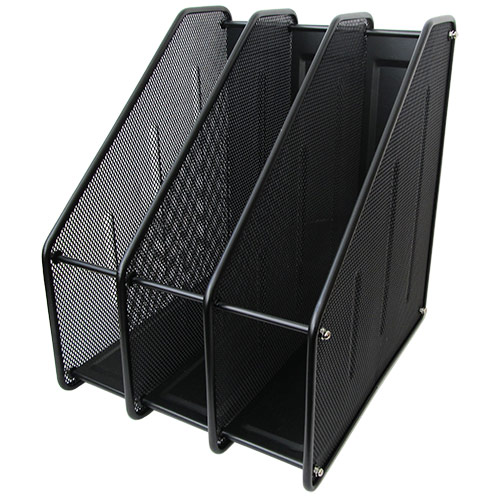 Лоток вертик. тройной, металл, черный, Horer