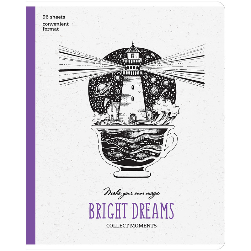 Тетрадь 96л. "Рисунки. Bright dreams", клетка от интернет-магазина kancelyar.by