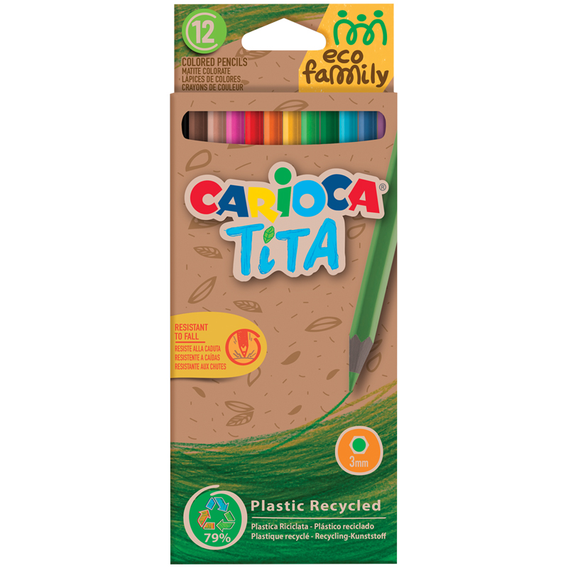 Карандаши цв. 12цв. "Tita. EcoFamily" Carioca от интернет-магазина kancelyar.by