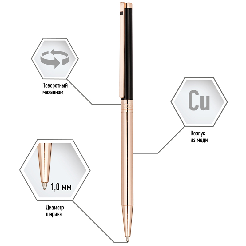 Ручка шарик. автом. "Mille" Delucci, металл/серебро