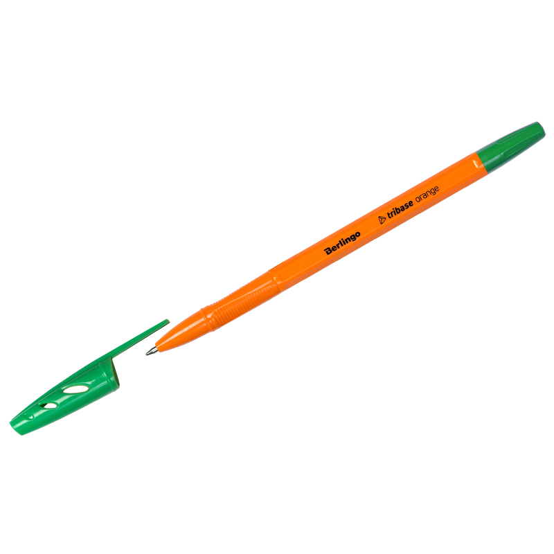 Ручка шарик. "Tribase Orange" Berlingo, зеленая от интернет-магазина kancelyar.by
