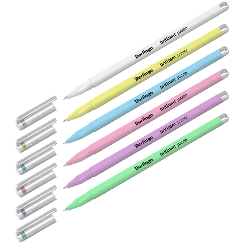 Набор гел. ручек, "Brilliant Pastel", 6цв, Berlingo