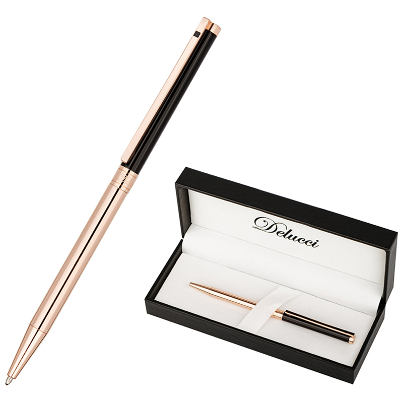 Ручка шарик. автом. "Mille" Delucci, металл/серебро