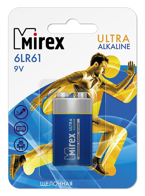 Батарейка "крона" Mirex, алкалиновая от интернет-магазина kancelyar.by