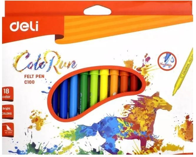 Фломастеры 18цв. "ColoRun" Deli от интернет-магазина kancelyar.by