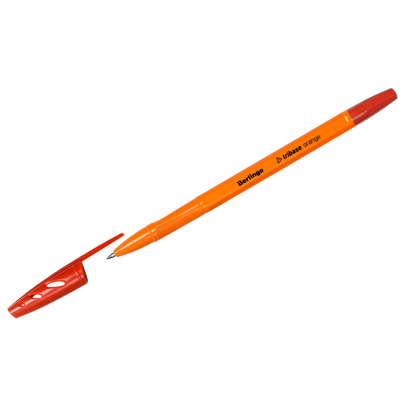Ручка шарик. "Tribase Orange" Berlingo, красная от интернет-магазина kancelyar.by
