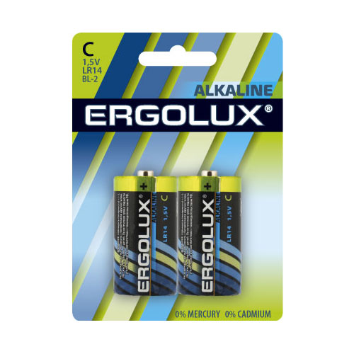Батарейка R14 Ergolux BL-2, алкалайн