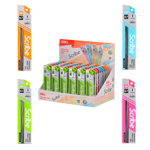 Грифели 0.7мм Deli, 2В