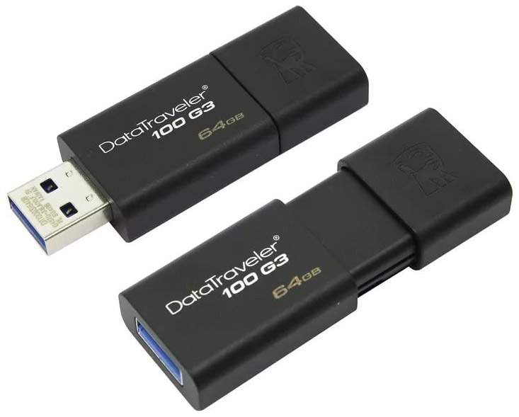 Флешка 64Gb Kingston DT100, USB 3.0 от интернет-магазина kancelyar.by