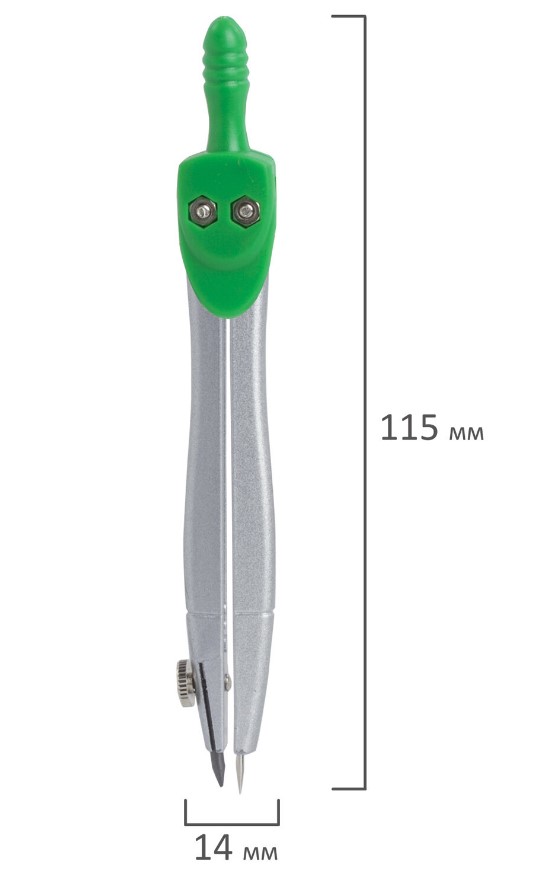 Циркуль Brauberg "Klasse" в чехле, металлический, 115мм