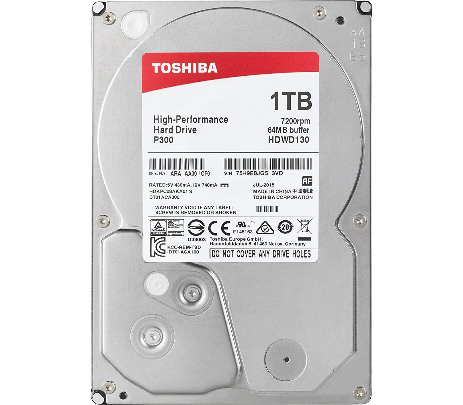 Жесткий диск 1000GB, HDWD110UZSVA, Toshiba 3.5