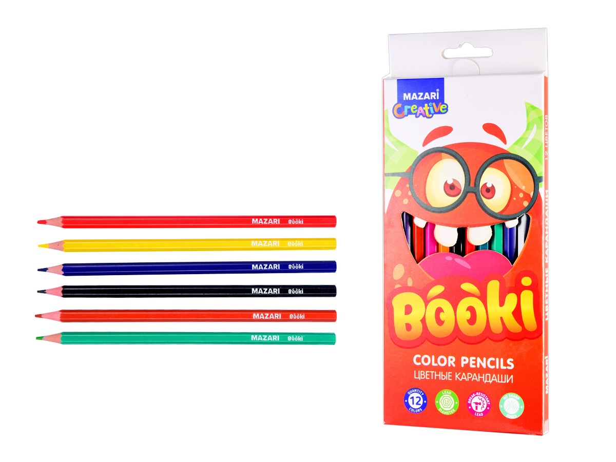 Карандаши цв. 12цв. "Booki" от интернет-магазина kancelyar.by