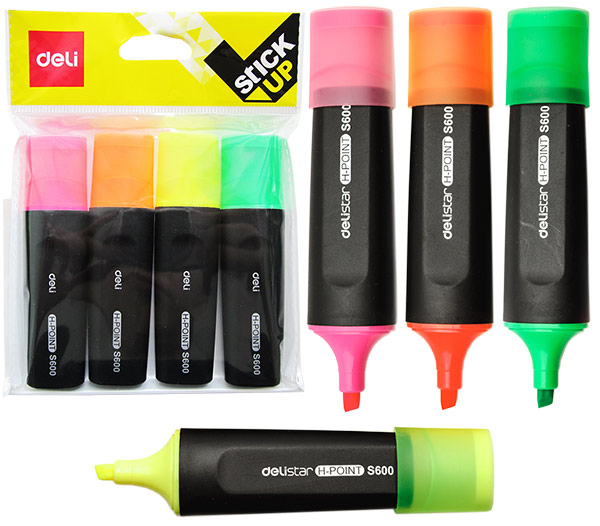 Набор текстовыдилителей 4цв., Deli H-POINT
