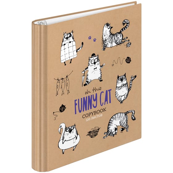 Тетрадь 120л. на кольцах, "Рисунки. Funny cats" от интернет-магазина kancelyar.by