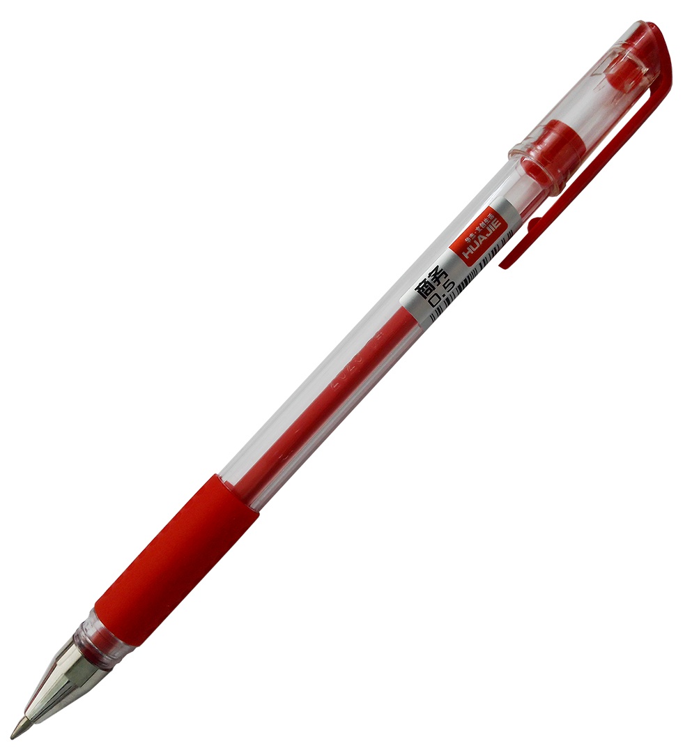 Ручка гелевая "S600" HuaJie, красная