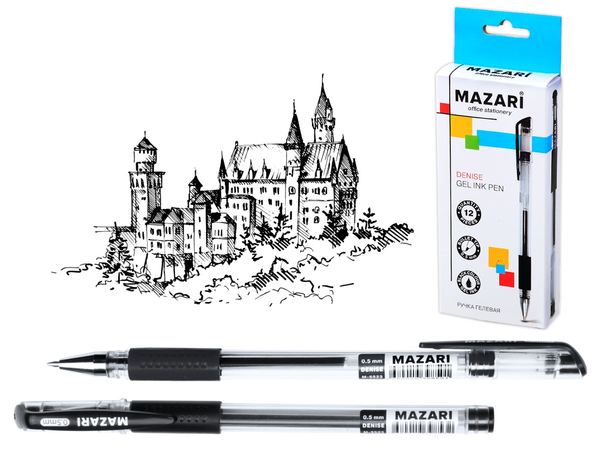 Ручка гелевая "Denise", черная