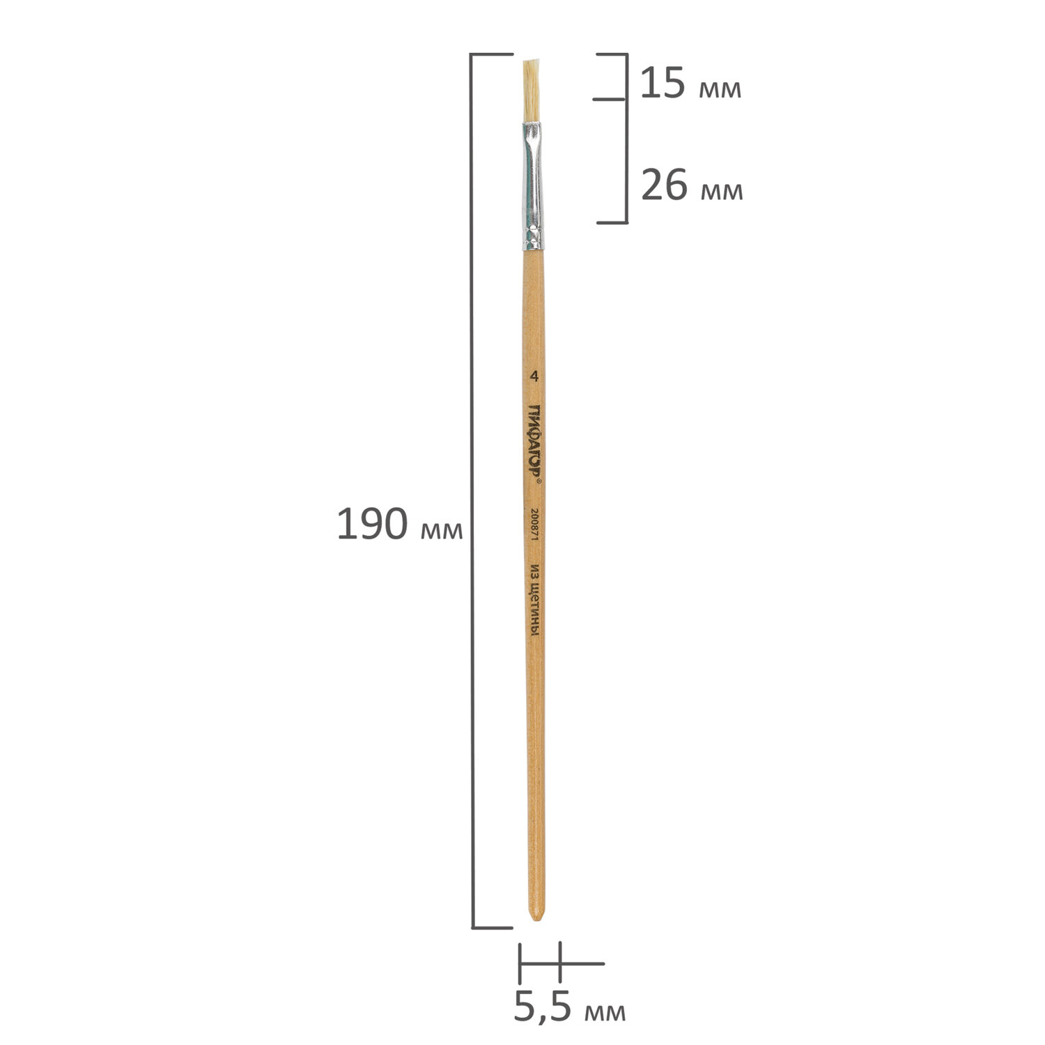 Кисть №4, щетина, Пифагор от интернет-магазина kancelyar.by