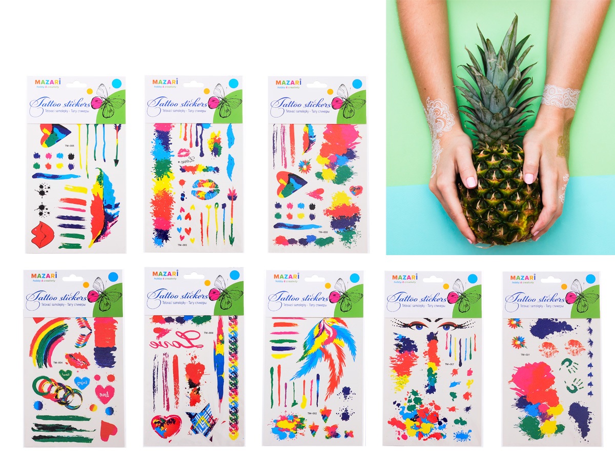 Тату стикеры цветные арт.M-8743