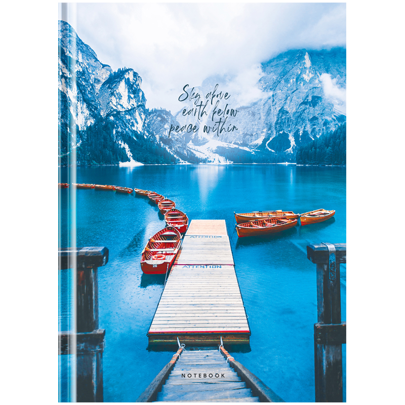 Бизнес-блокнот А4, 80л., "Путешествия. Lago di Braies"