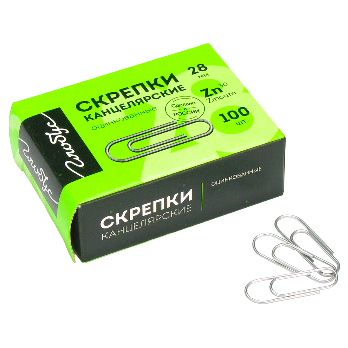 Скрепки 28мм, Globus, оцинкованные