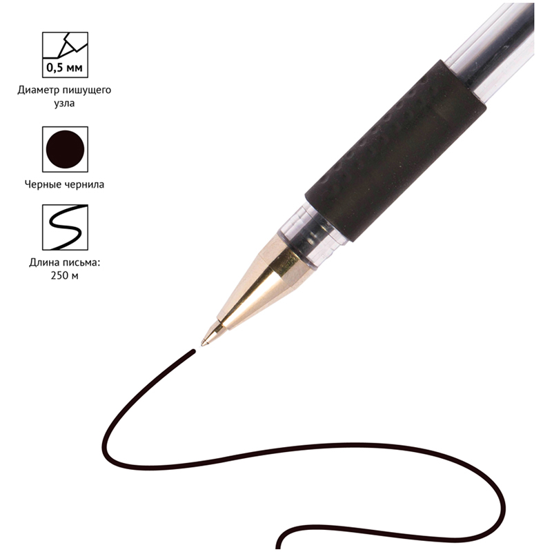 Ручка гелевая OfficeSpace GLL10_1331, черная