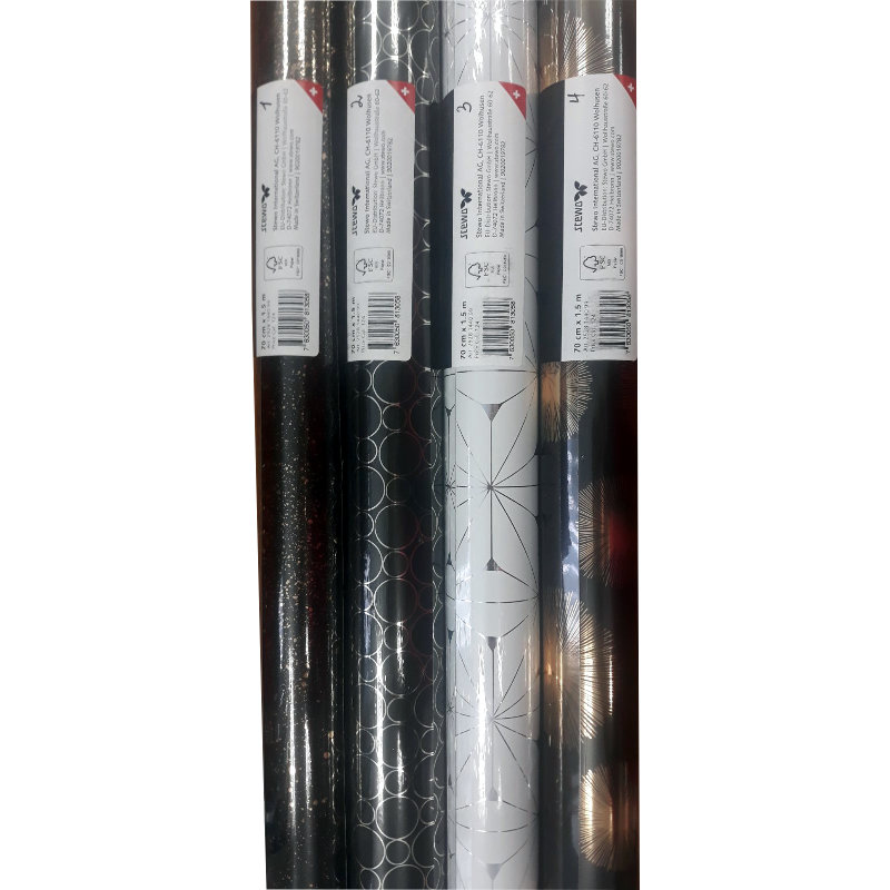 Бумага упачковочная , "Stewo" Luxury Black, 70*150см, арт.2528144099