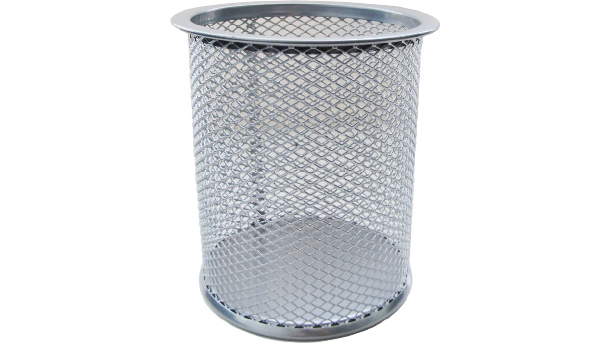 Подставка (стакан) метал, круглый, B802A, серебро