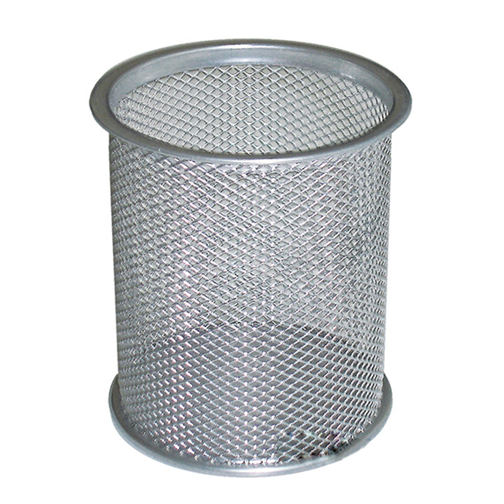 Подставка (стакан) метал, круглый, Optima, серебро