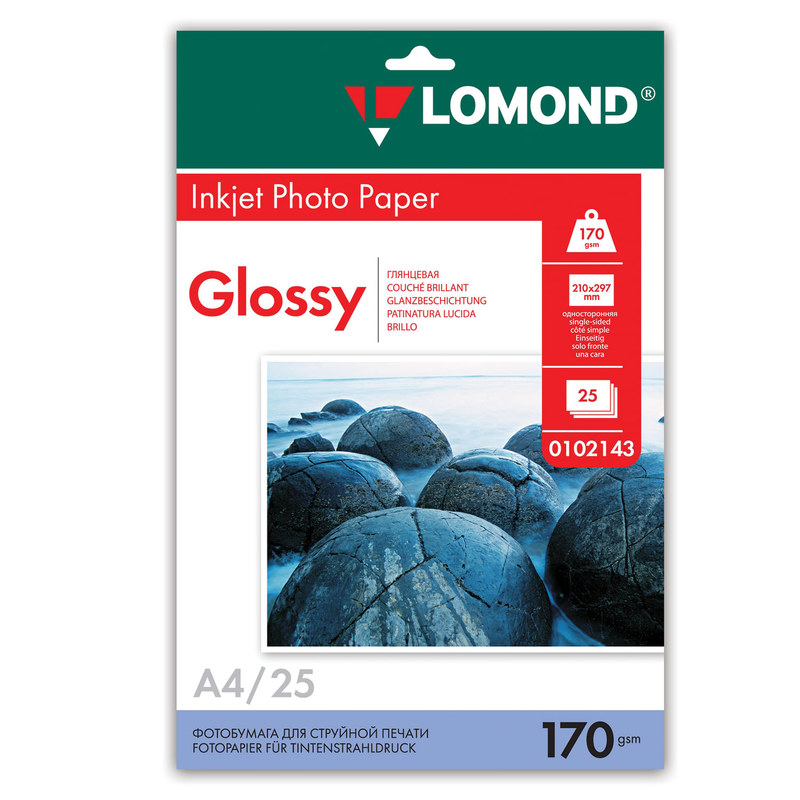 Фотобумага А4 "Lomond" 170г/м2, 25л, глянец от интернет-магазина kancelyar.by