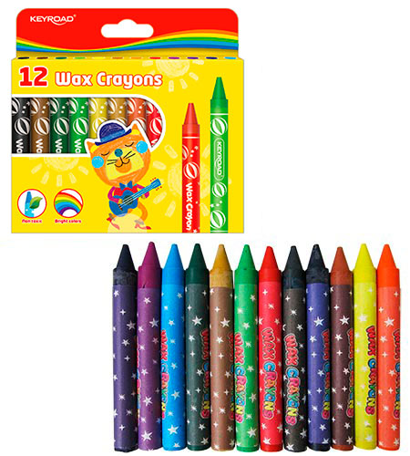 Мелки восковые 12цв, Wax Crayons, утолщенные от интернет-магазина kancelyar.by