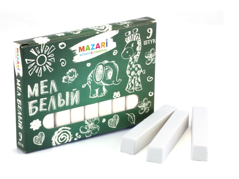 Мел белый 9шт, Mazari от интернет-магазина kancelyar.by