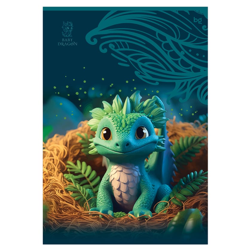 Тетрадь А4 96л, "Baby dragon", BG, клетка от интернет-магазина kancelyar.by