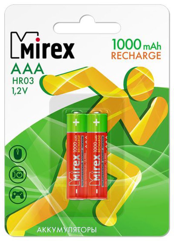 Аккумулятор ААA Mirex 1000mAh от интернет-магазина kancelyar.by