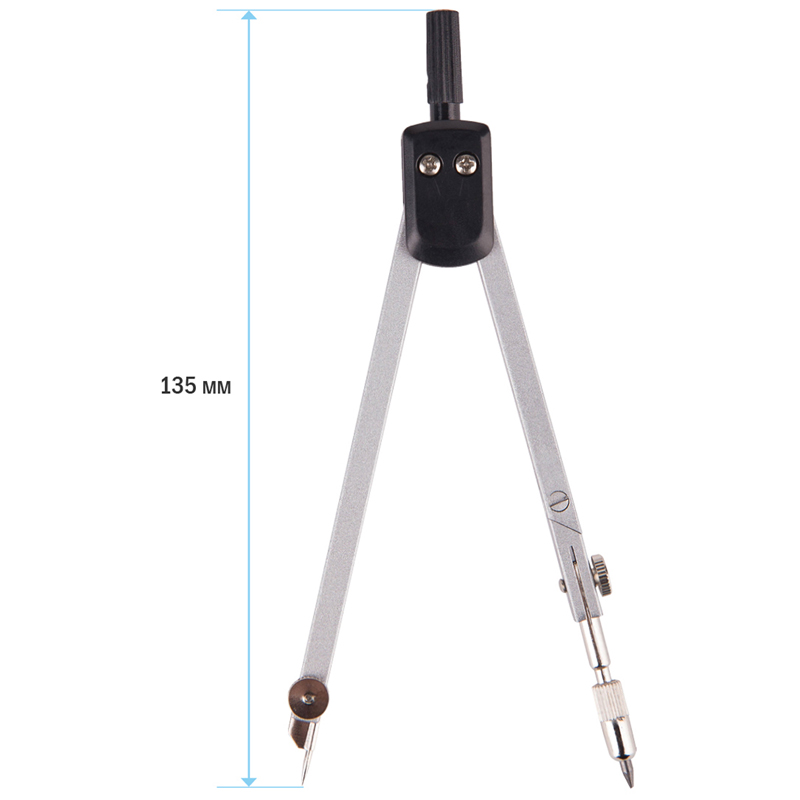 Циркуль металлический, Artspace 135мм, ПВХ чехол