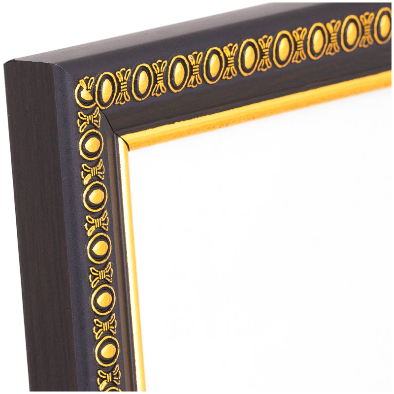 Фоторамка А4, пластик, белая с позолотой