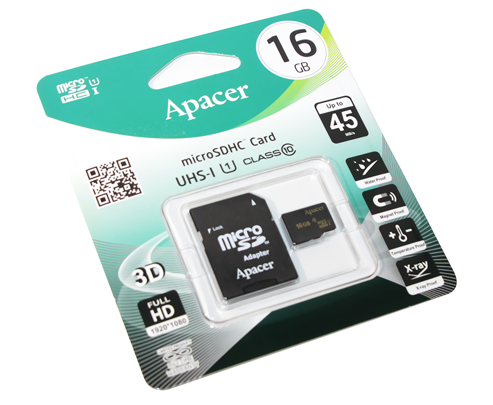 Карта памяти 16Gb Apacer AP16GMCSH10U1-R