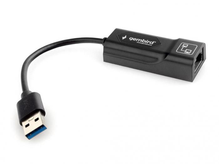 Карта сетевая Gembird NIC-U3, USB 3.0