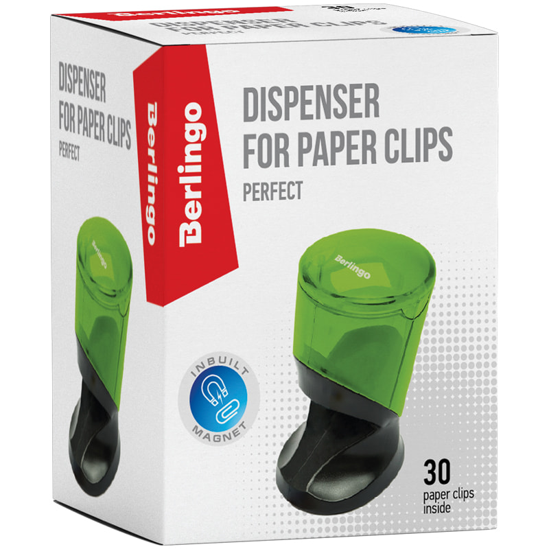 Скрепочница магнитная "Perfect" со скрепками (30шт)