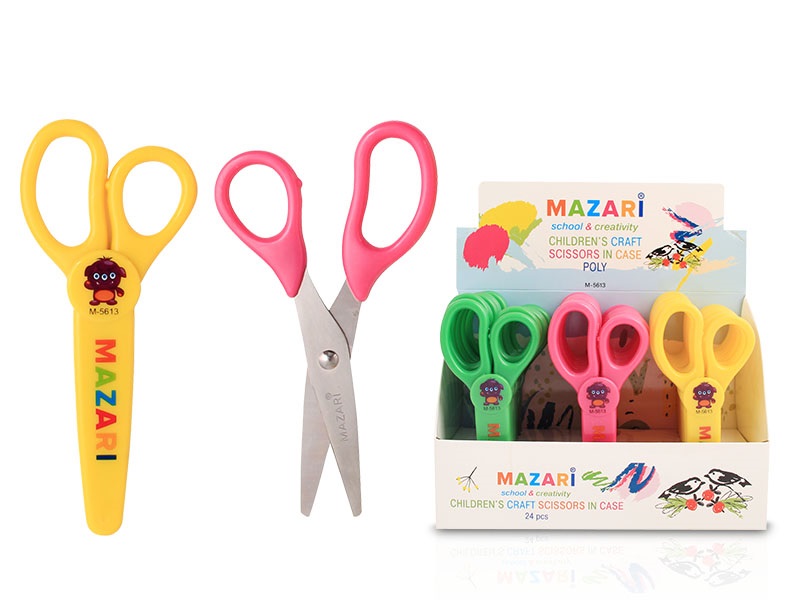 Ножницы детские 14см Mazari "Poly", в чехле от интернет-магазина kancelyar.by