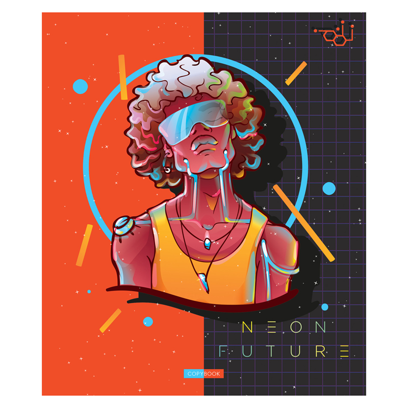 Тетрадь 96л. "Рисунки. Neon future", клетка