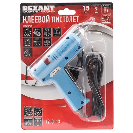Клеевой пистолет малый, 15вт, Rexant от интернет-магазина kancelyar.by
