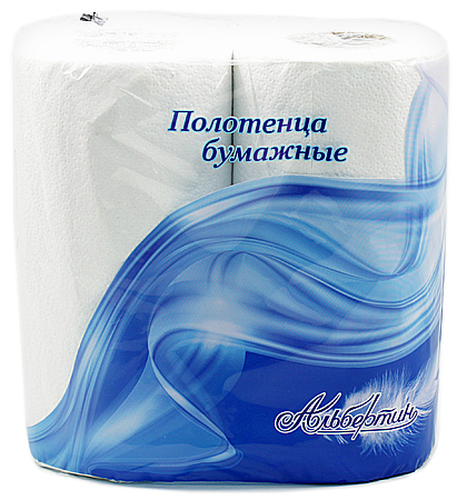 Полотенца бумажные в рулоне, Альбертин, 2шт
