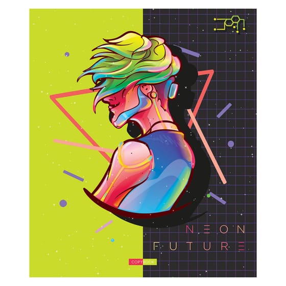 Тетрадь 96л. "Рисунки. Neon future", клетка от интернет-магазина kancelyar.by