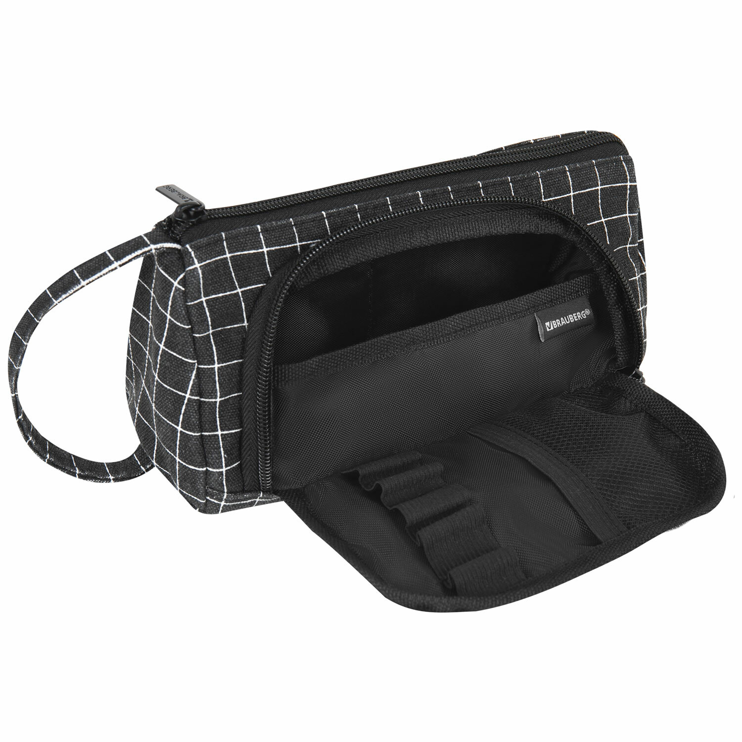 Пенал-косметичка "Checkered black" Brauberg