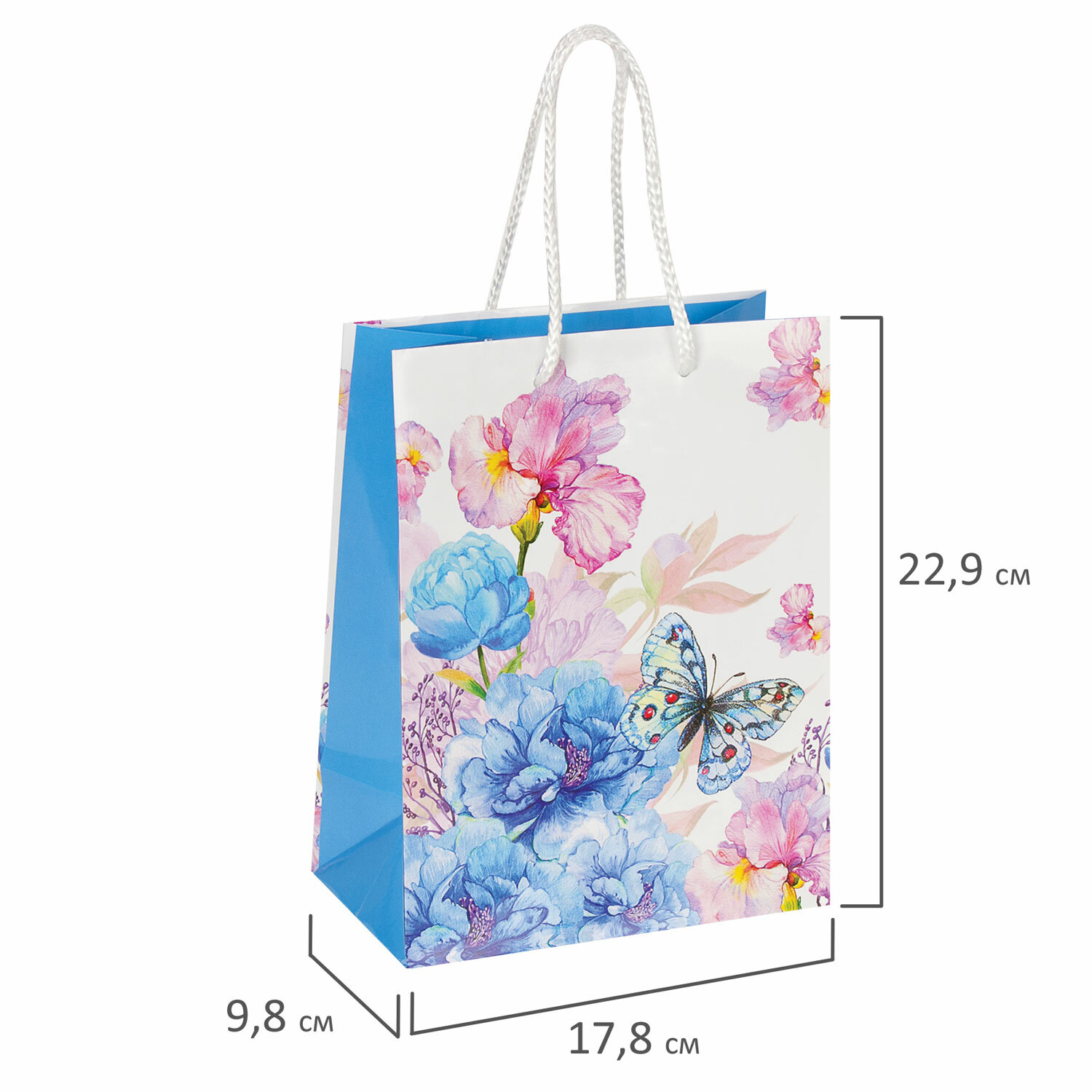 Пакет подарочный, "Бабочка на цветке", бумажный от интернет-магазина kancelyar.by