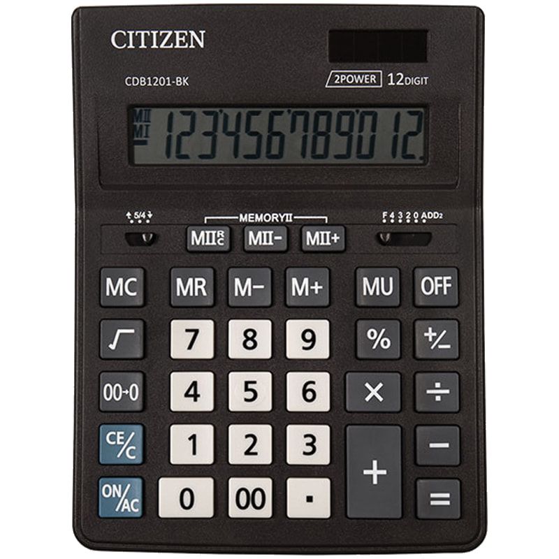 Калькулятор Citizen SDB-1201BK от интернет-магазина kancelyar.by