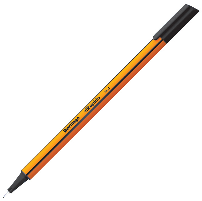 Ручка капиллярная, черная, Rapido от интернет-магазина kancelyar.by